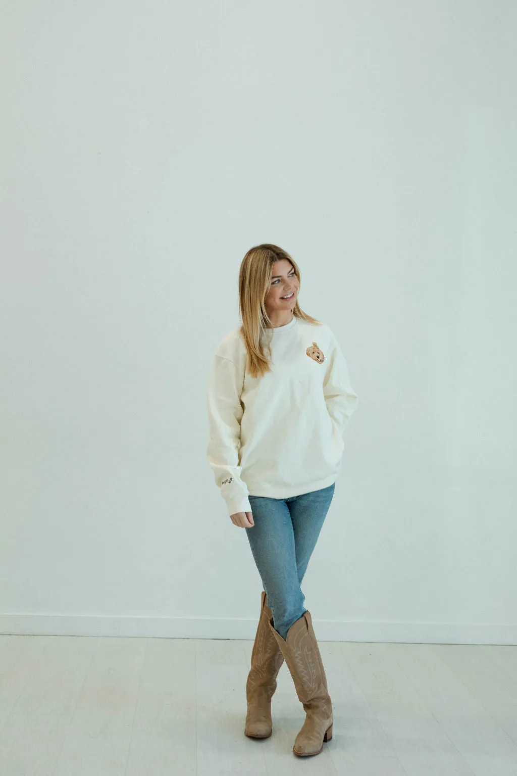 Custom Embroidered Sweatshirt | Ivory