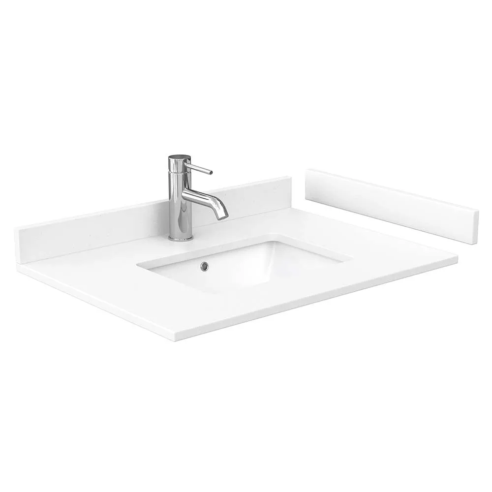 Daria 30 Inch Single Bathroom Vanity in White - Brushed Gold Trim