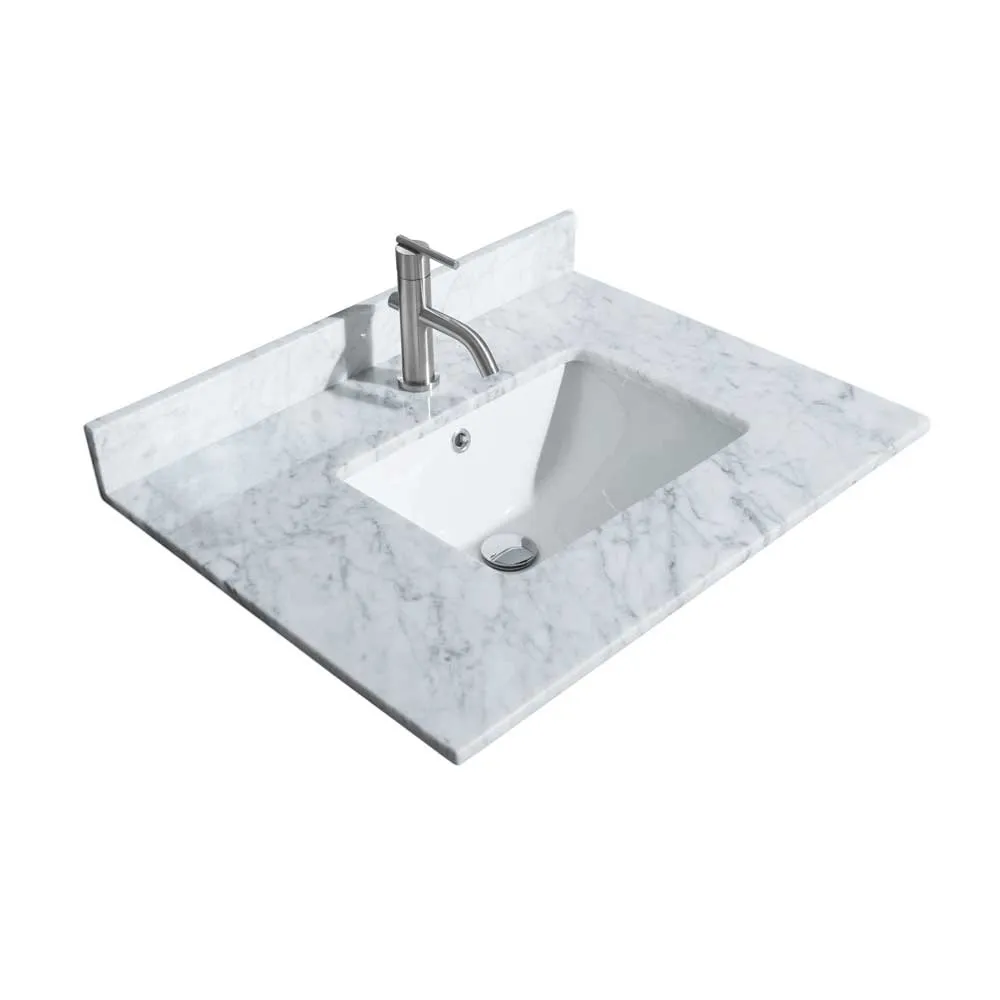 Daria 30 Inch Single Bathroom Vanity in White - Brushed Gold Trim