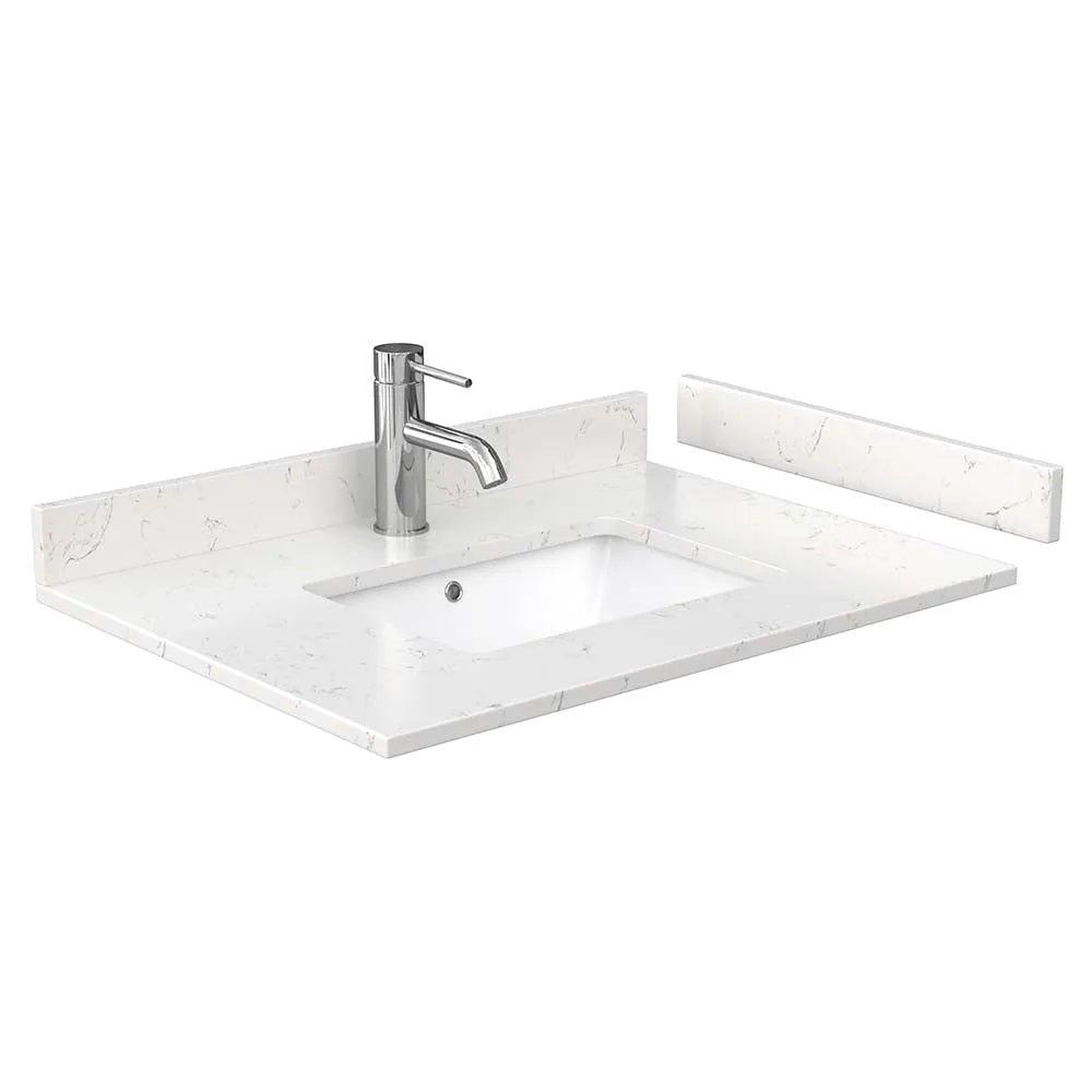 Daria 30 Inch Single Bathroom Vanity in White - Brushed Gold Trim