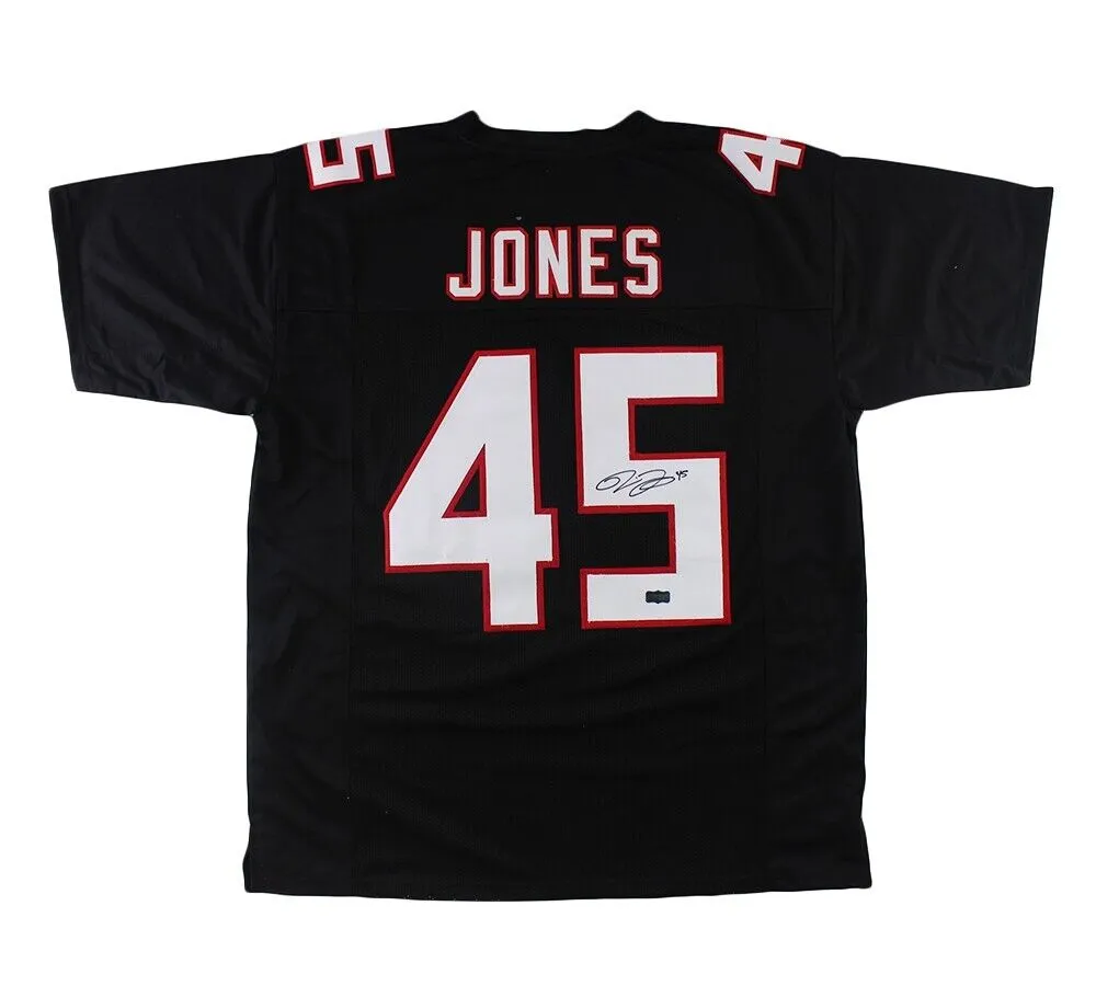 Deion Jones Signed Atlanta Black Custom Jersey