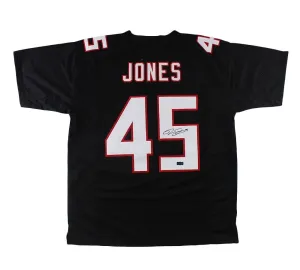 Deion Jones Signed Atlanta Black Custom Jersey
