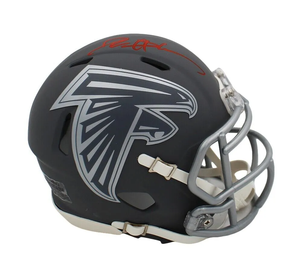 Deion Sanders Signed Atlanta Falcons Speed Slate NFL Mini Helmet