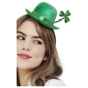 Deluxe Paddy's Day Mini Bowler Hat, Velour
