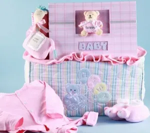 Deluxe Tote & Photo Album Baby Girl Gift