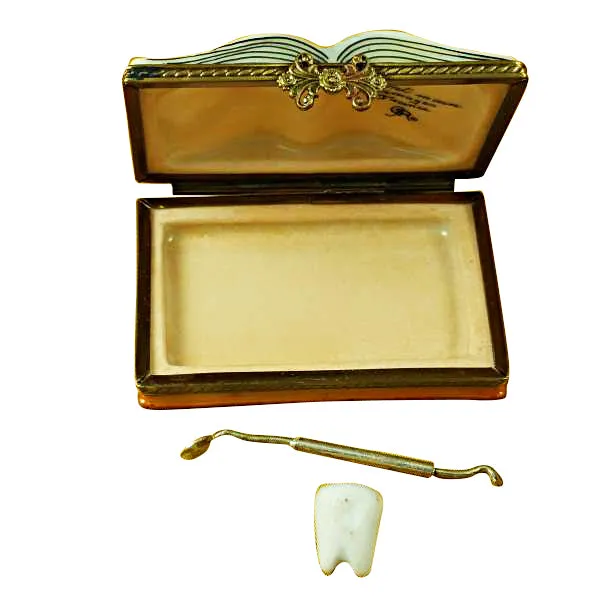 DENTISTRY BOOK LIMOGES PORCELAIN BOX - Item #1993