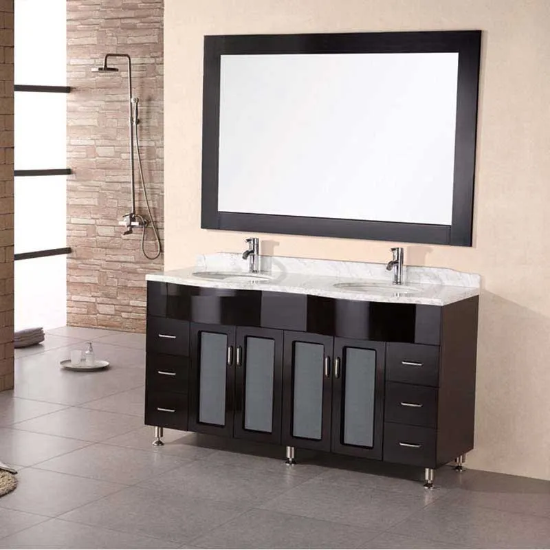 Design Element Bello 61" Double Sink Vanity Set in Espresso