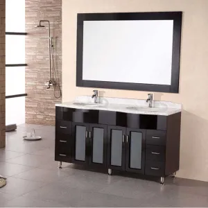 Design Element Bello 61" Double Sink Vanity Set in Espresso