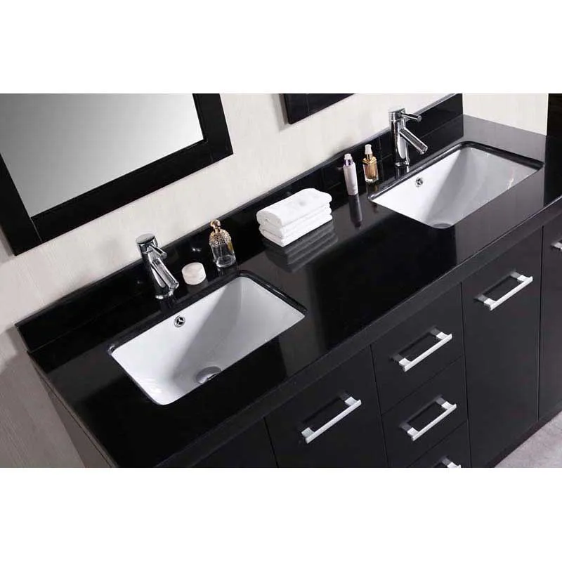 Design Element Cosmo 60" Double Sink Vanity Set in Espresso