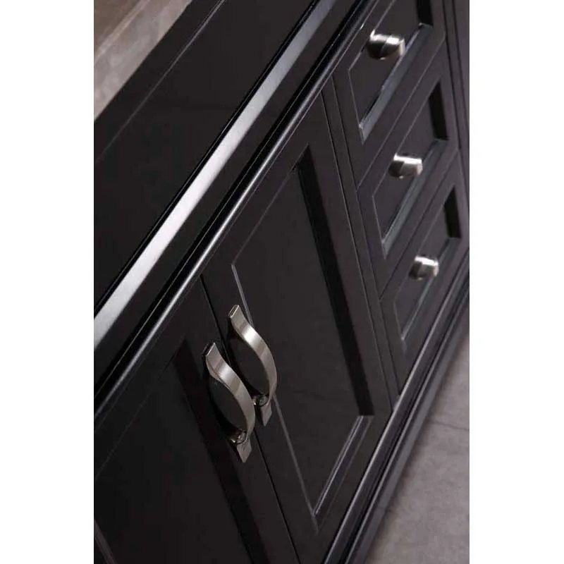 Design Element Hudson 60" Double Sink Vanity Set in Espresso