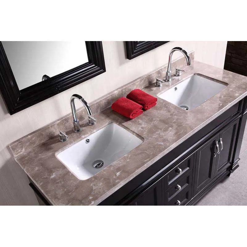 Design Element Hudson 60" Double Sink Vanity Set in Espresso