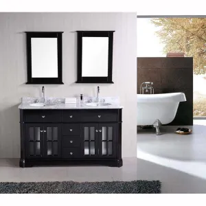 Design Element Imperial 60" Double Sink Vanity Set in Espresso