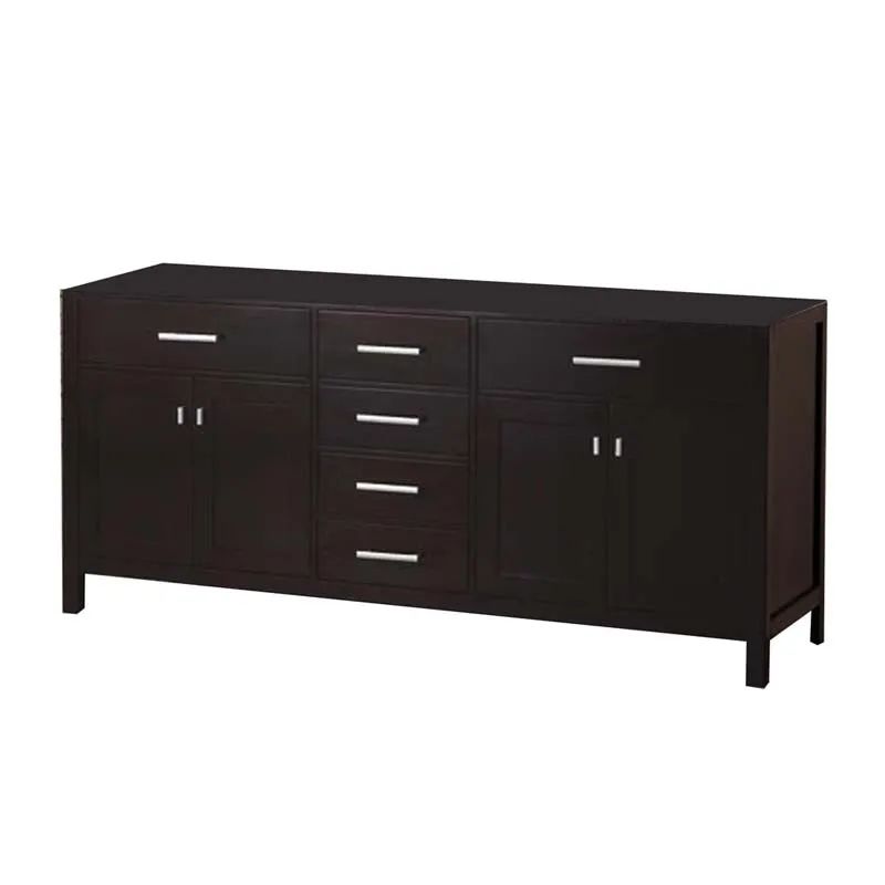 Design Element London 72" Double Sink Base Cabinet in Espresso