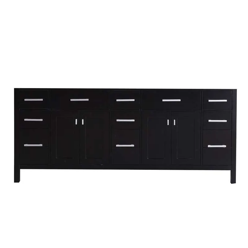 Design Element London 78" Double Sink Base Cabinet in Espresso