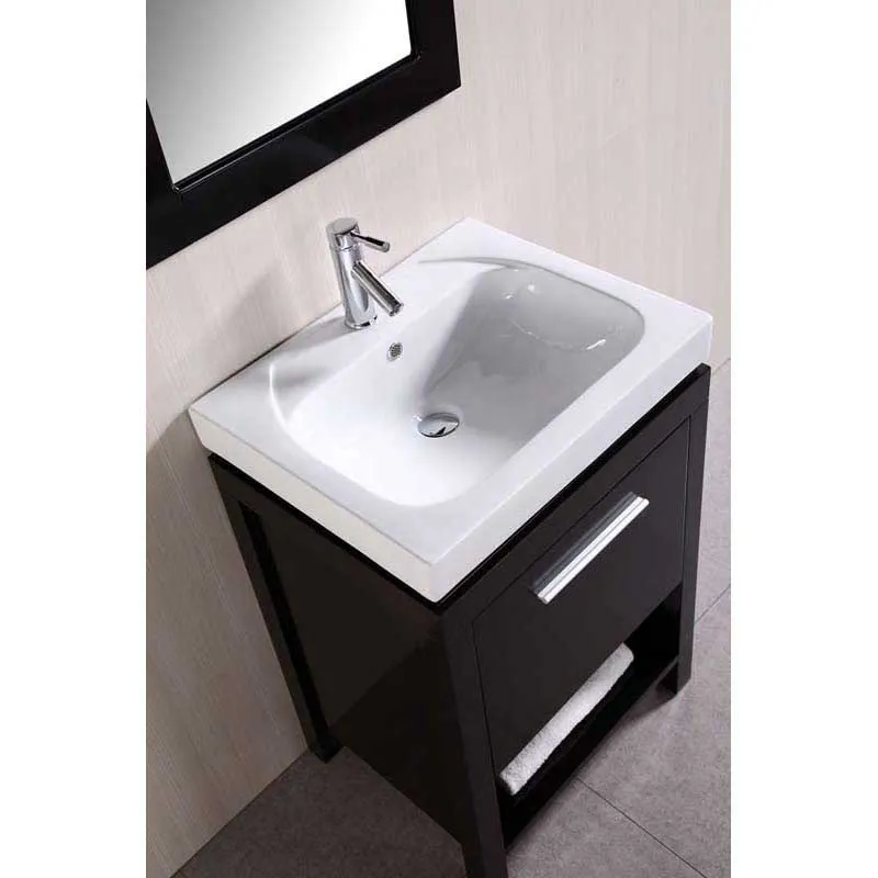 Design Element New York 24" Single Sink Vanity Set in Espresso