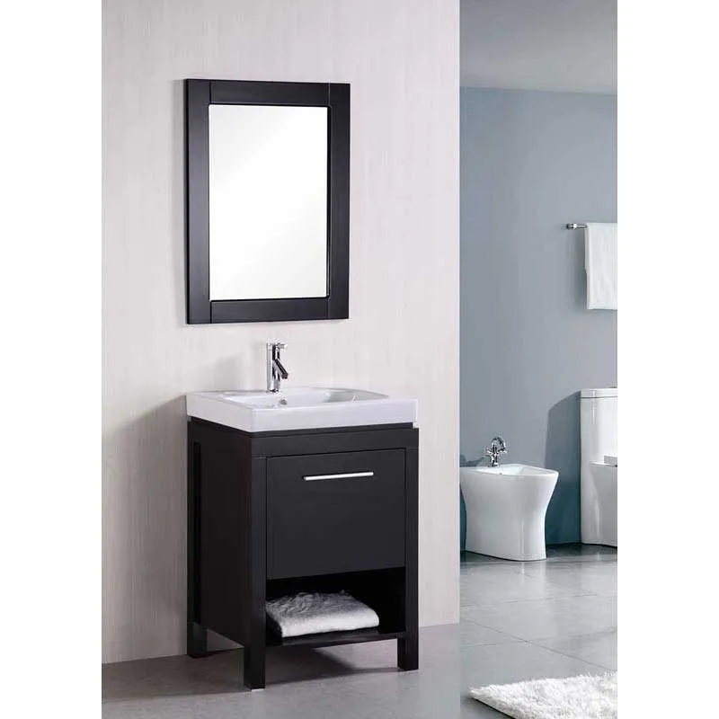 Design Element New York 24" Single Sink Vanity Set in Espresso