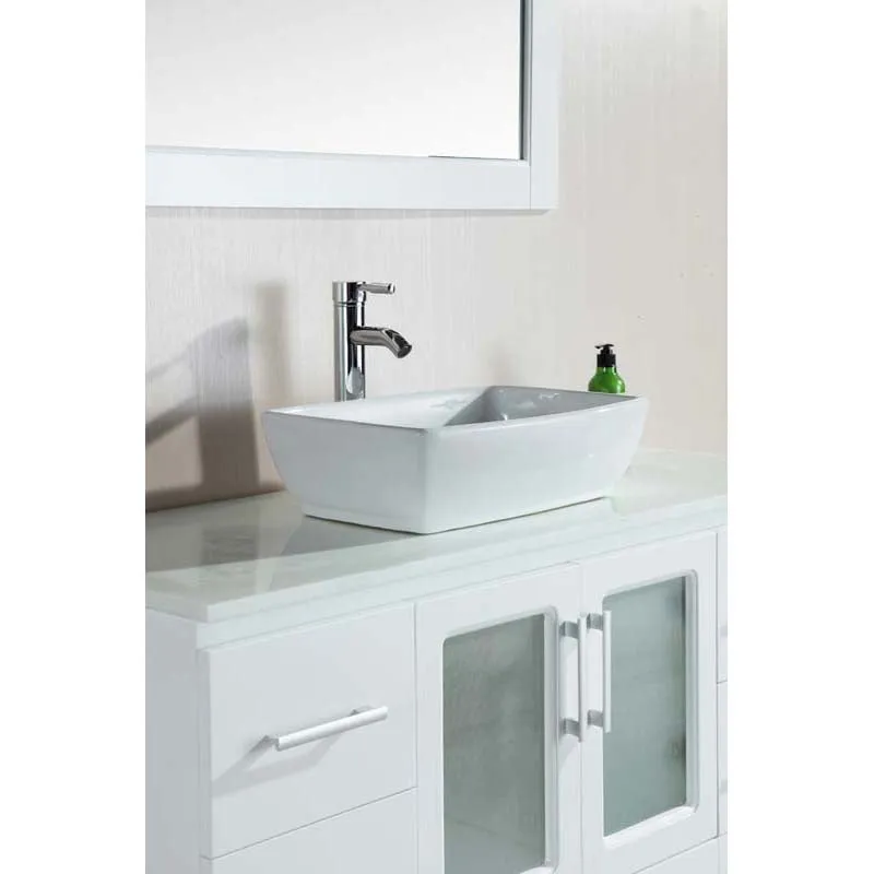 Design Element Stanton 48" Single Sink Vanity Set with Vessel Sink in White