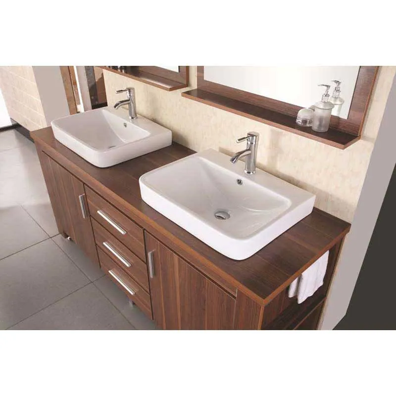 Design Element Washington 72" Double Sink Vanity Set in Espresso Finish