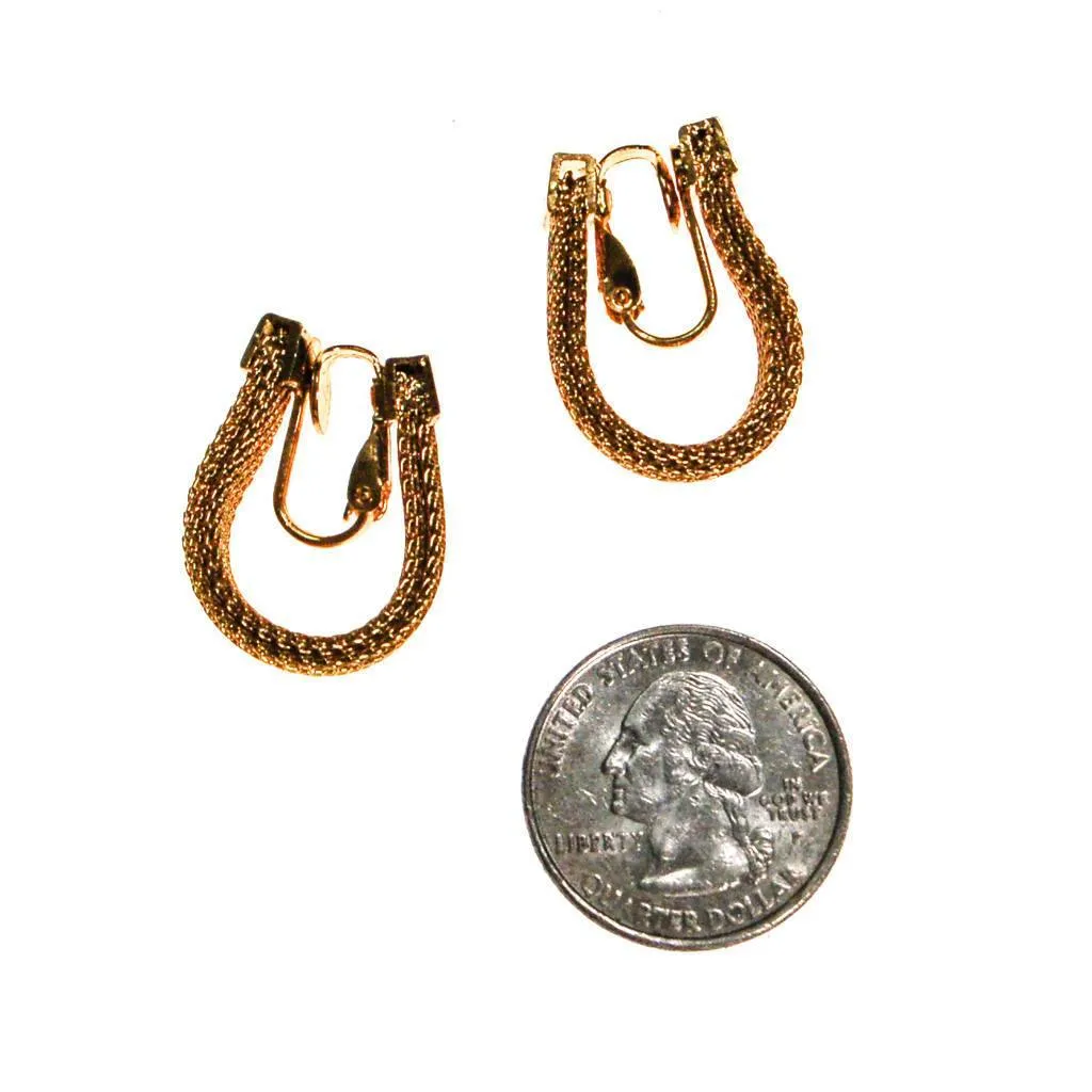 Diane von Furstenberg Gold Mesh Huggie Hoop Earrings