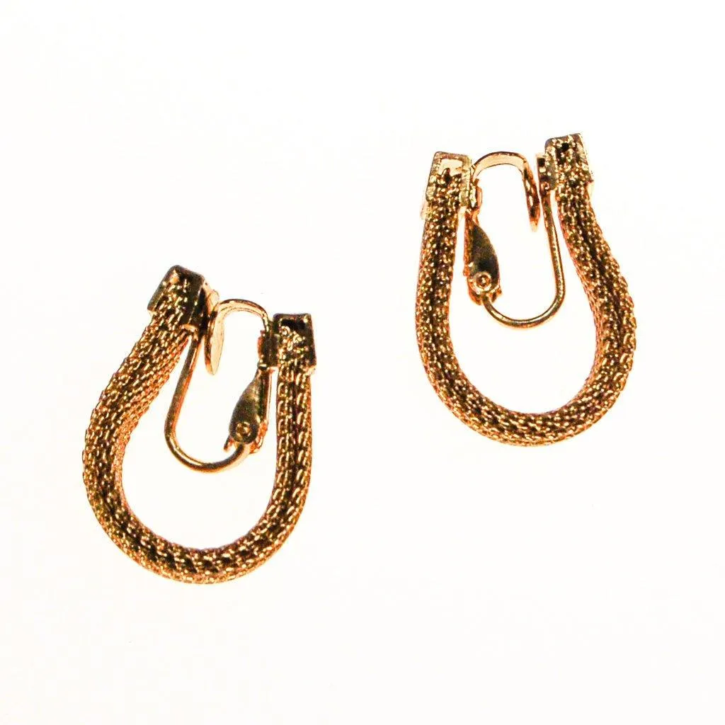 Diane von Furstenberg Gold Mesh Huggie Hoop Earrings