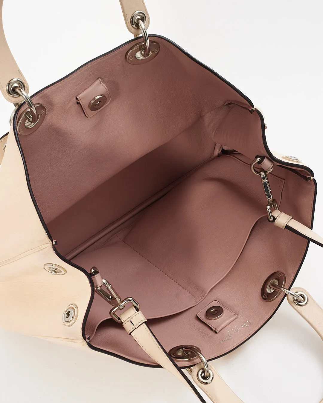 Dior White Leather Diorissimo Tote - with strap