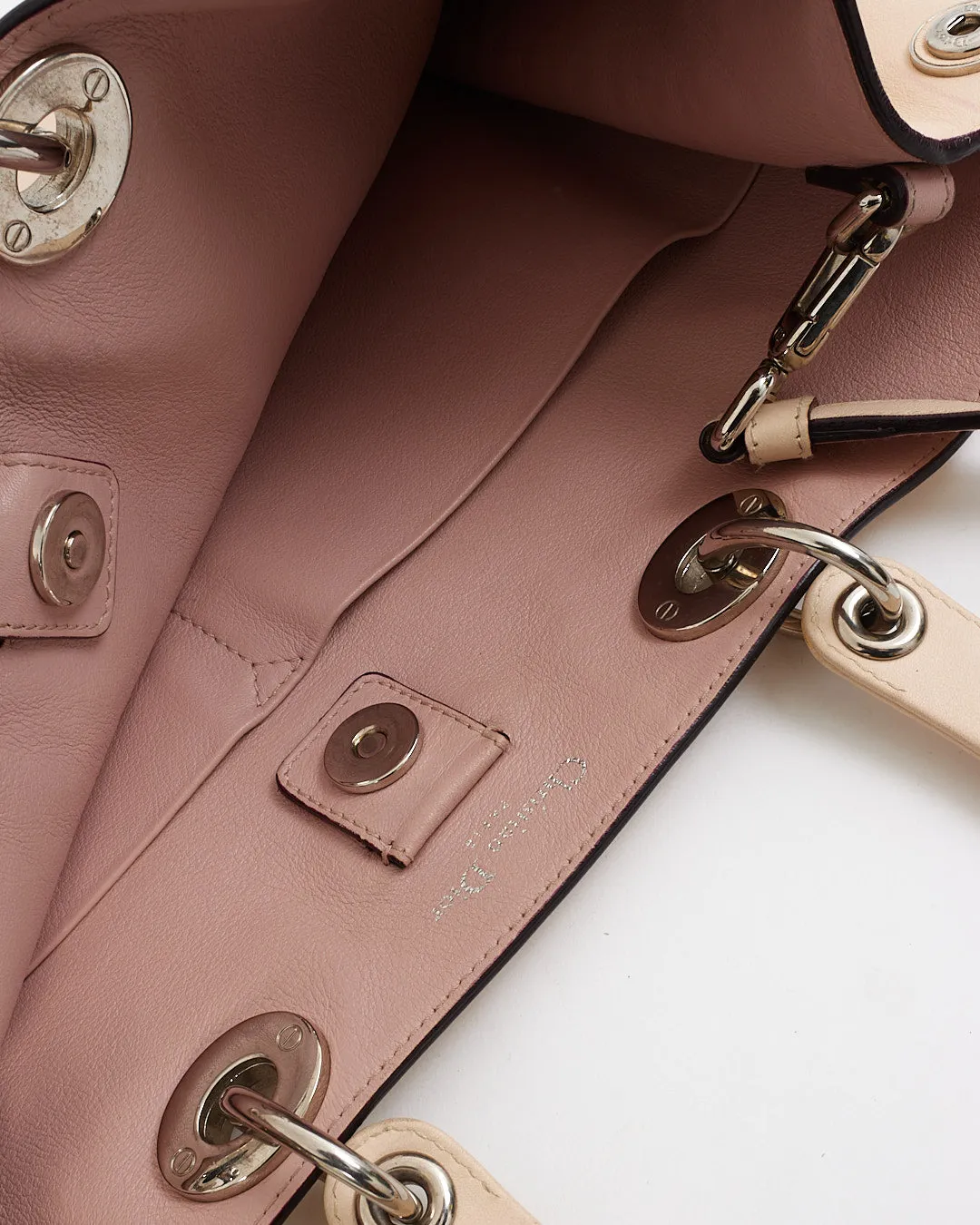 Dior White Leather Diorissimo Tote - with strap