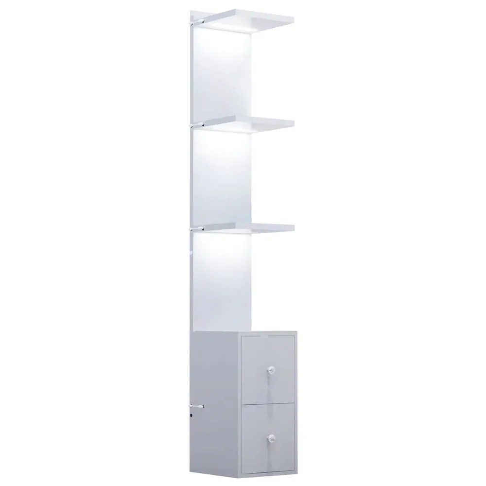 Display Shelves with LED Lights and Large Storage Drawer