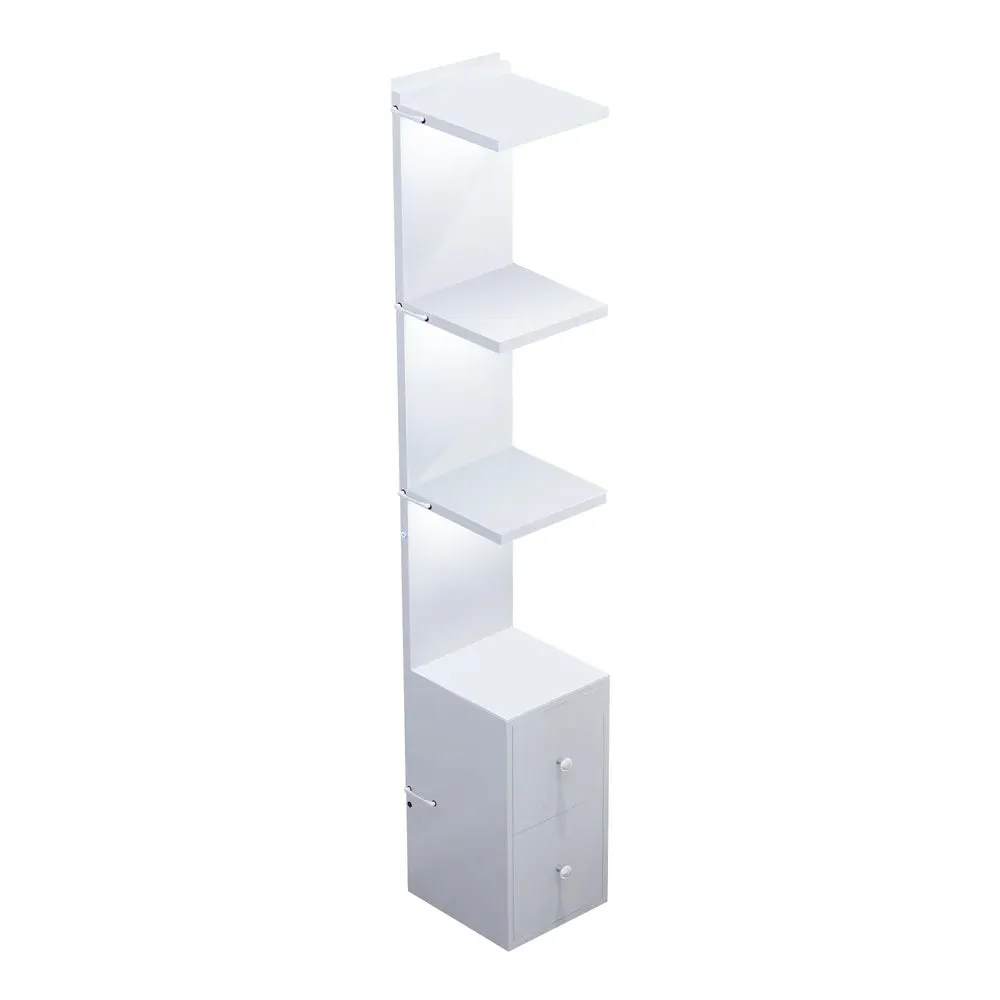 Display Shelves with LED Lights and Large Storage Drawer