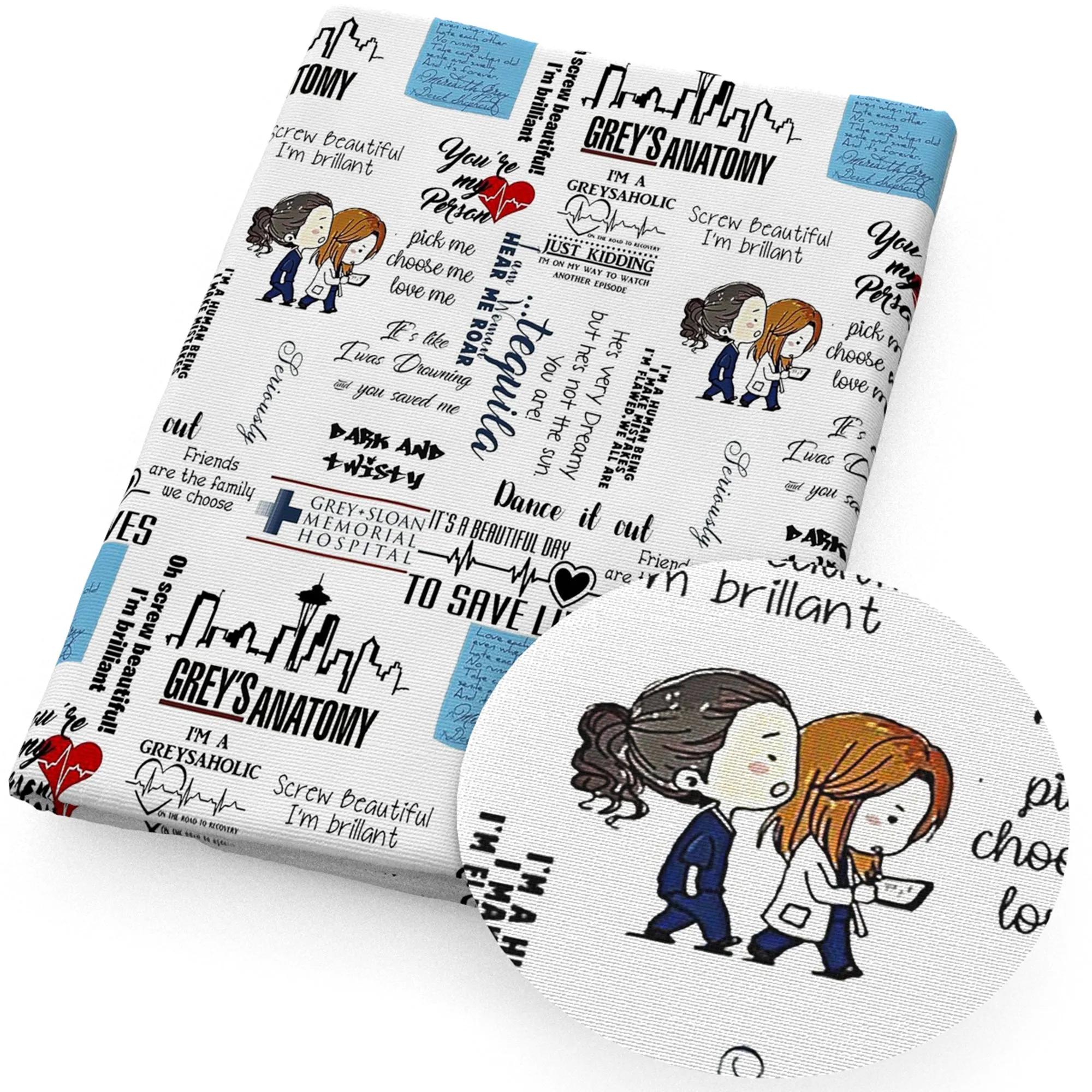 Doctor Theme Printed Fabric