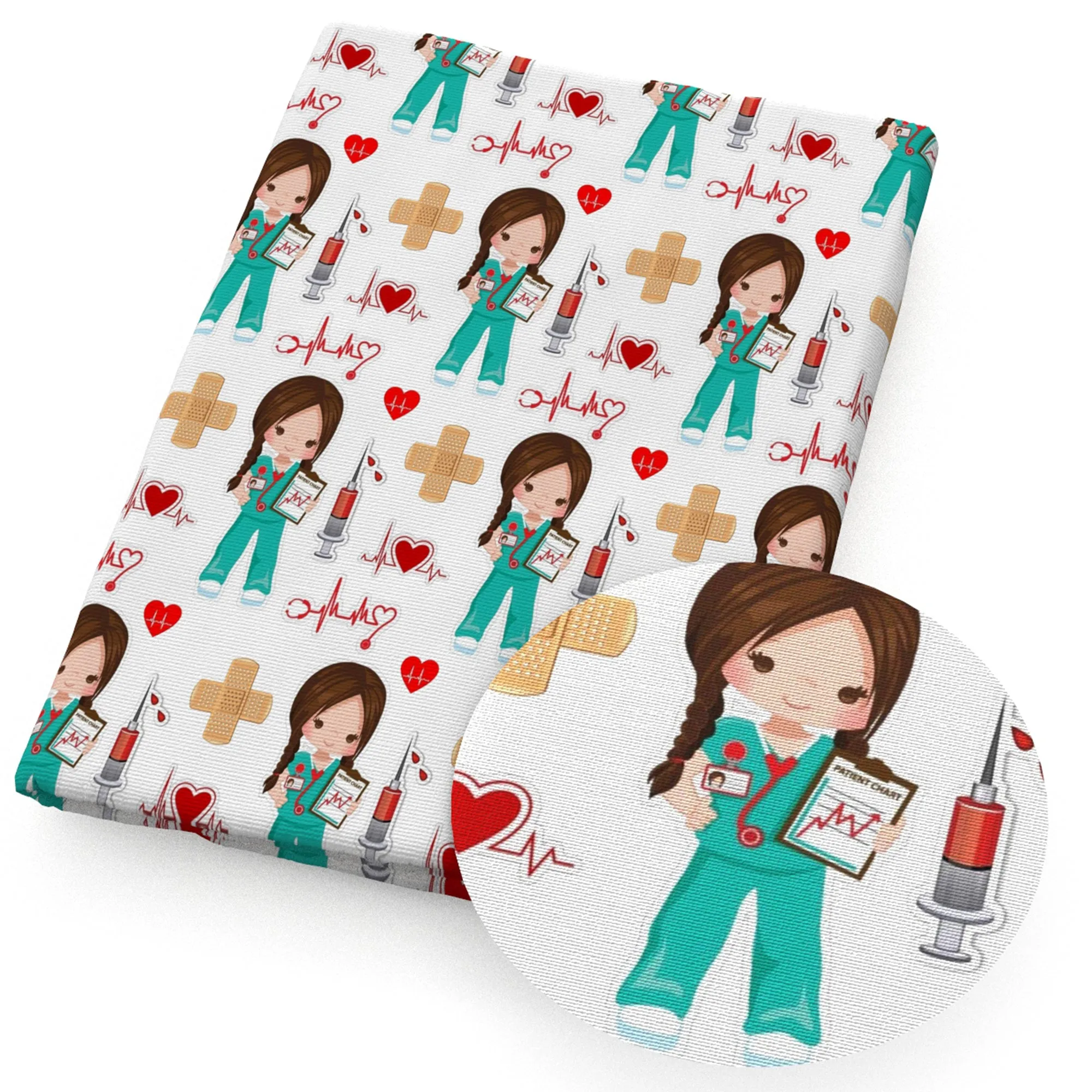 Doctor Theme Printed Fabric