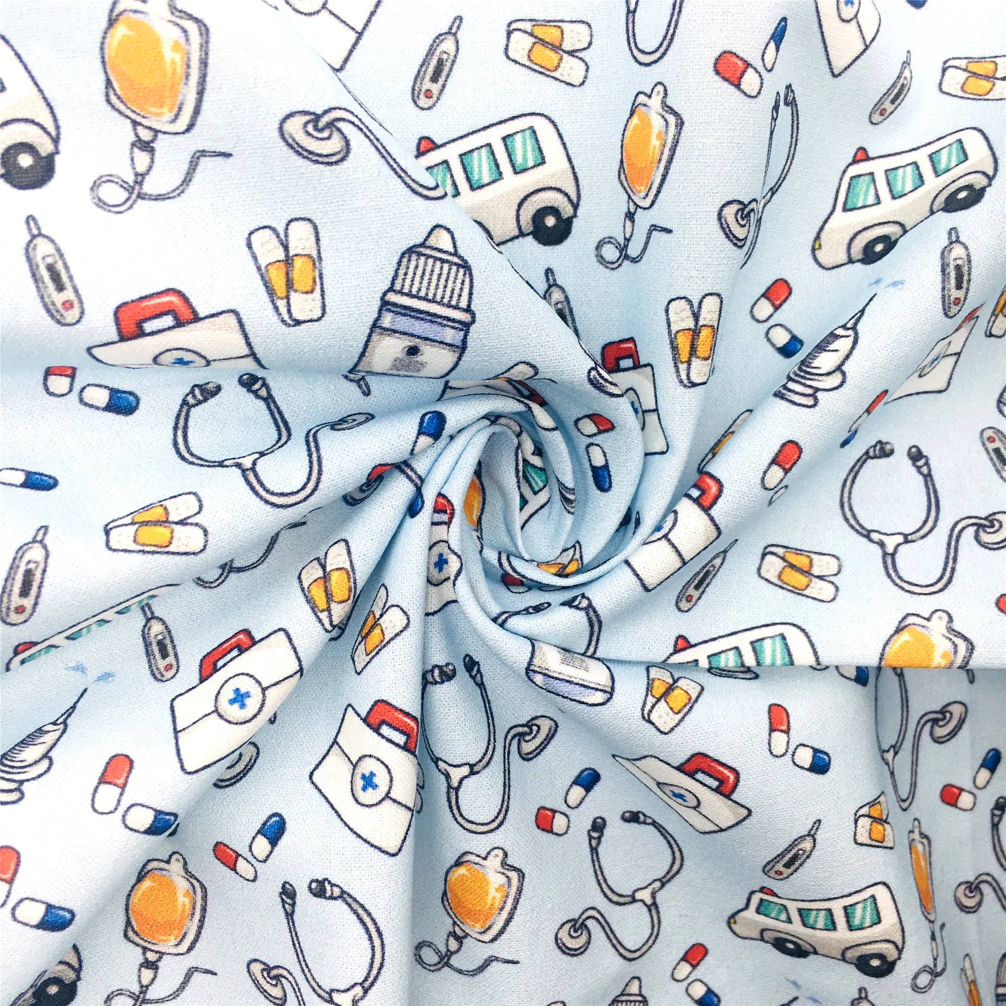 Doctor Theme Printed Fabric