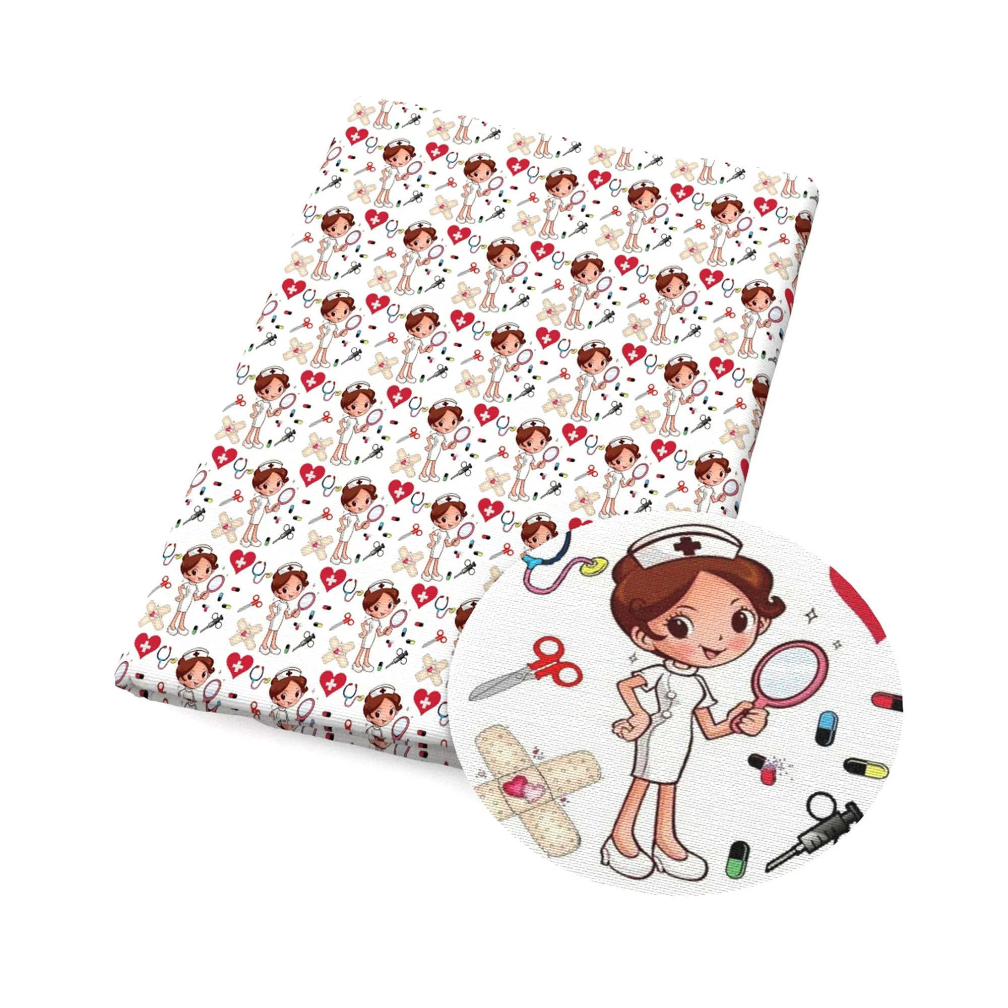 Doctor Theme Printed Fabric