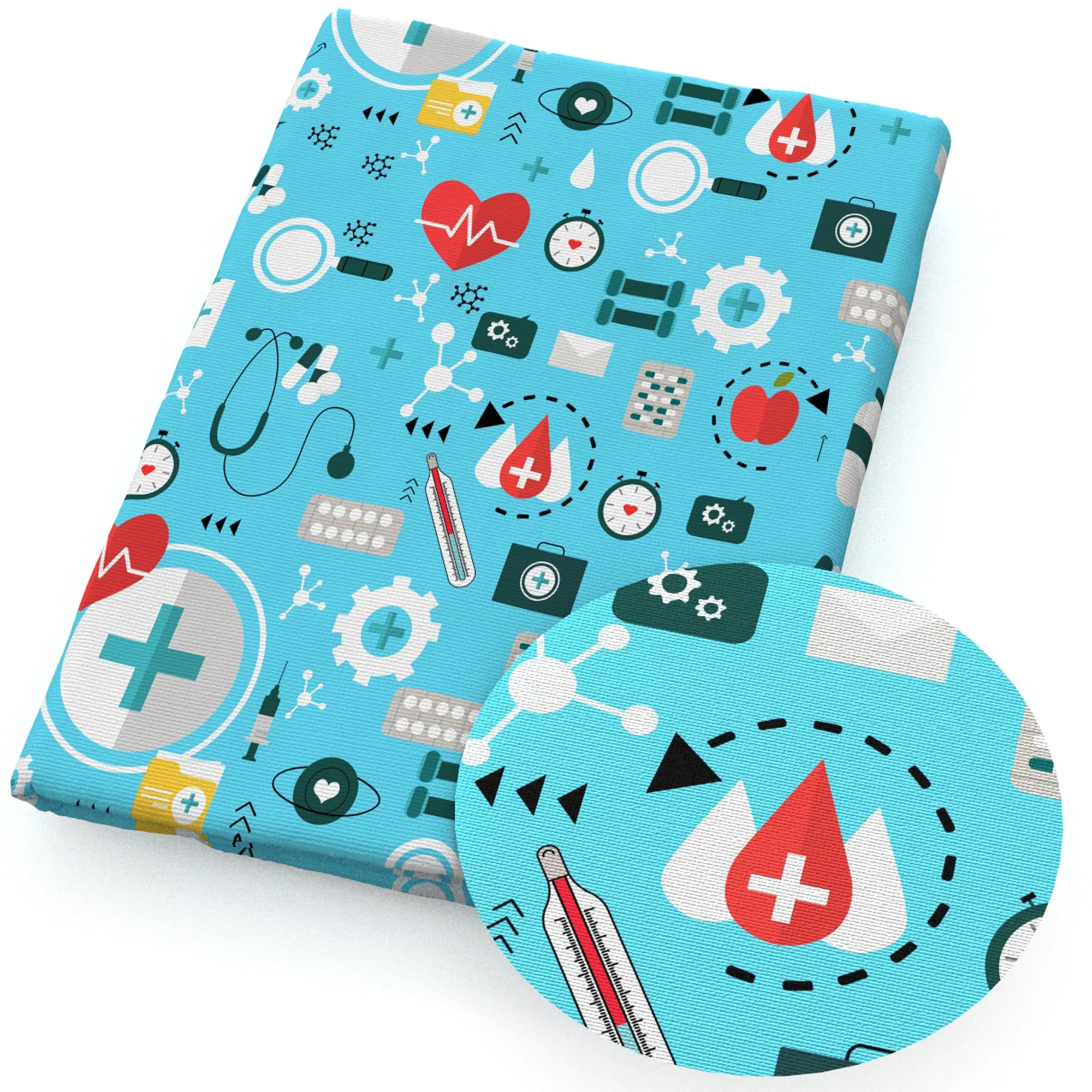 Doctor Theme Printed Fabric