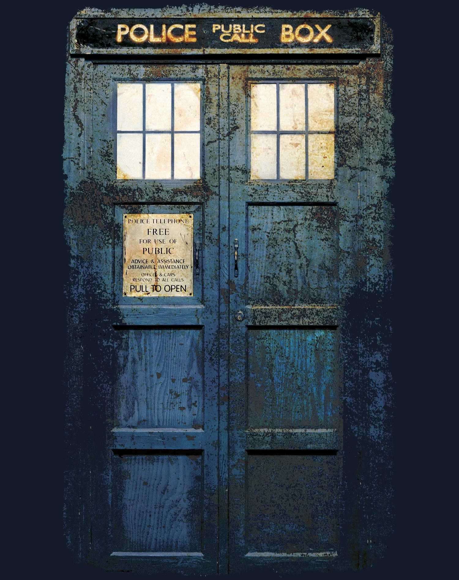 Doctor Who Cosplay Tardis Distressed Official Men's T-shirt
