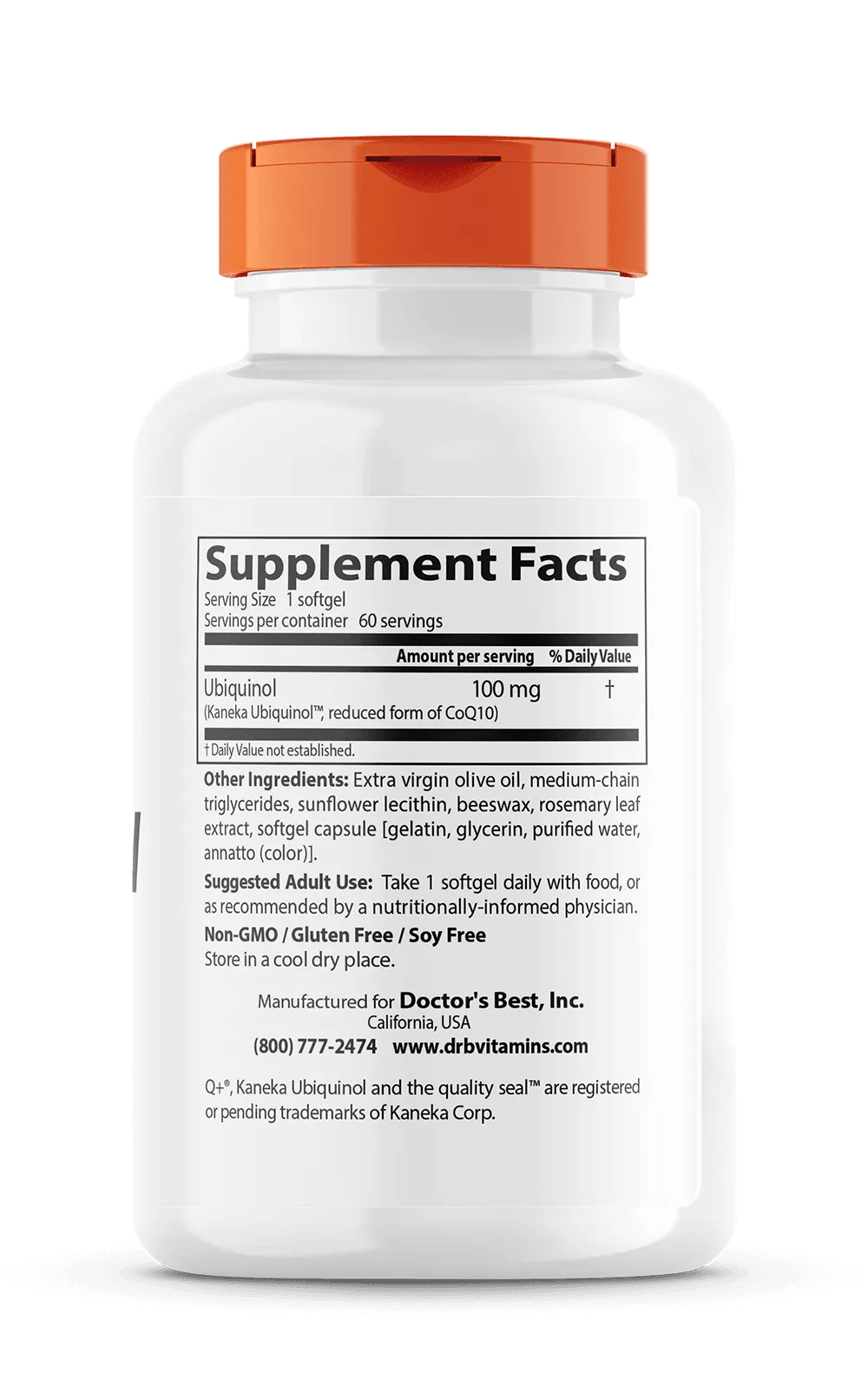Doctor's Best Ubiquinol with Kaneka 100mg  60 Capsules