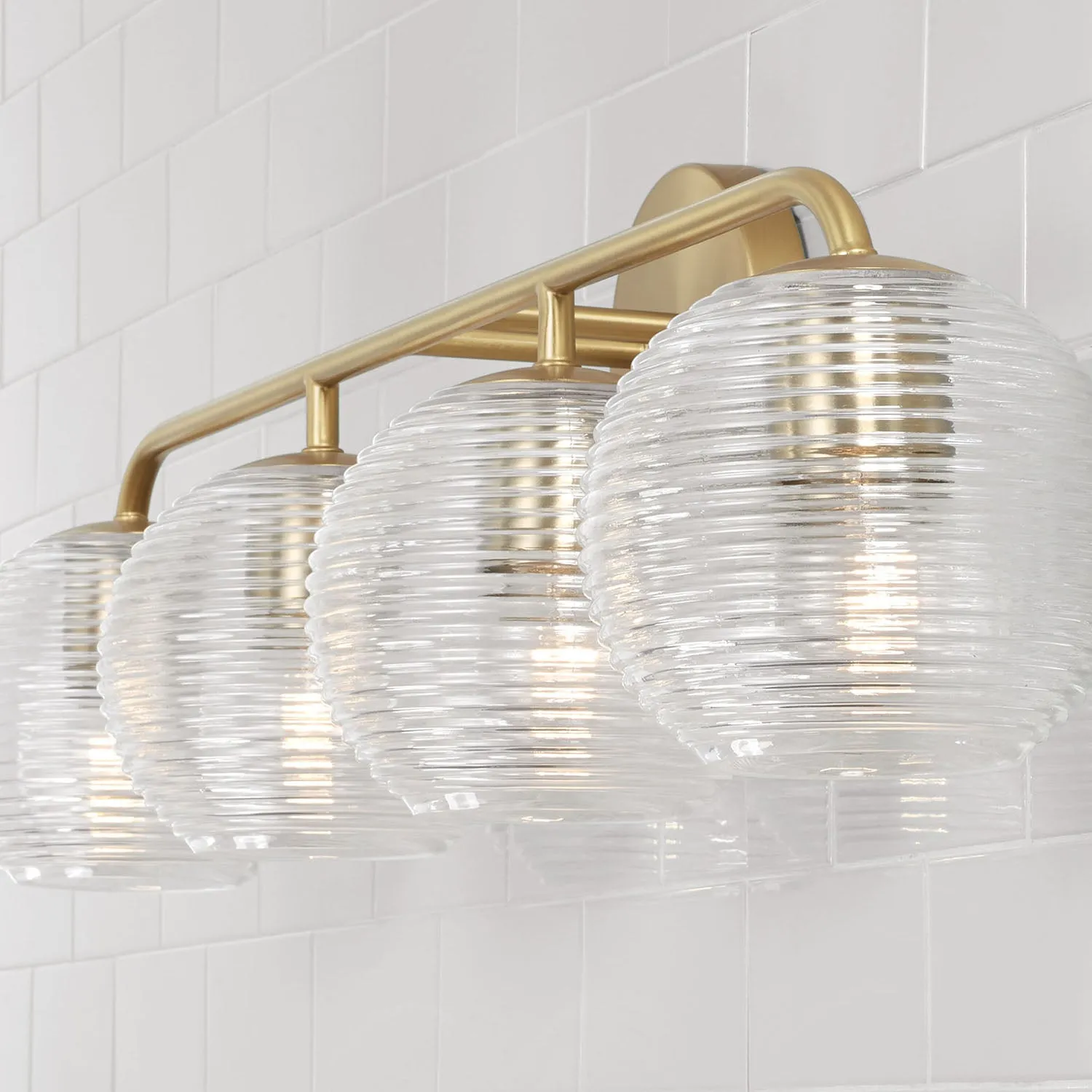 DOLAN 4-LIGHT VANITY, MATTE BRASS