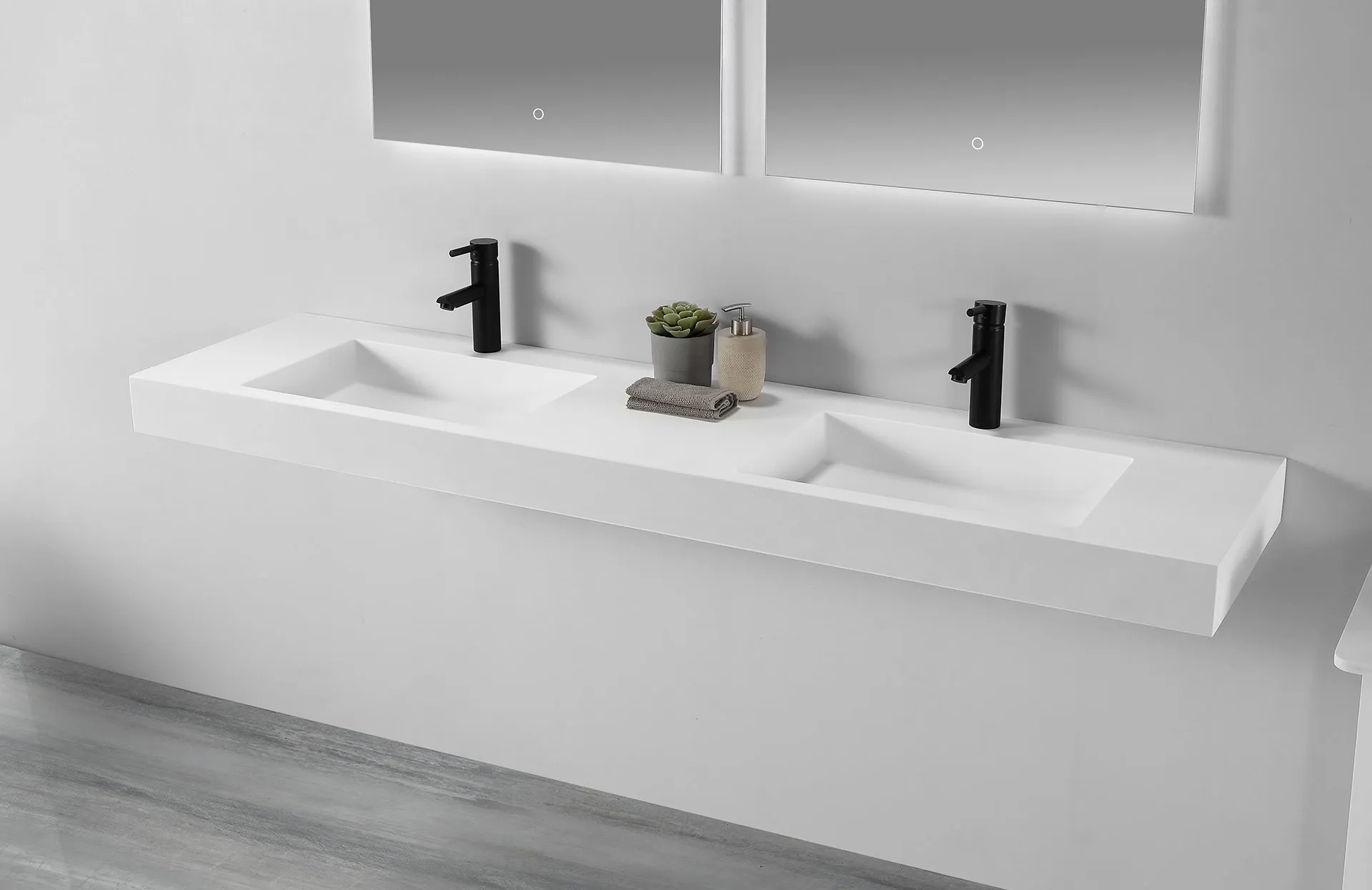 Double Wall Hung Ramp Basin - Extra Long 1804mm - B1298