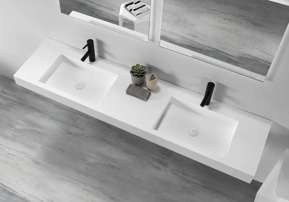 Double Wall Hung Ramp Basin - Extra Long 1804mm - B1298