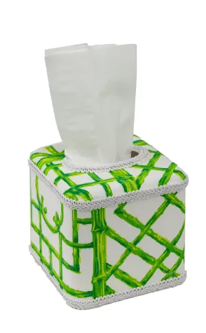 Draper Fabric Tissue Holder - Bali Ha'i Jungle