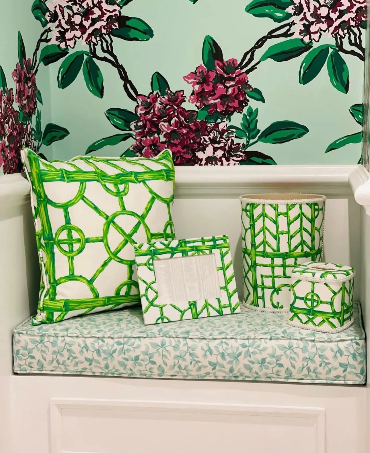 Draper Fabric Tissue Holder - Bali Ha'i Jungle