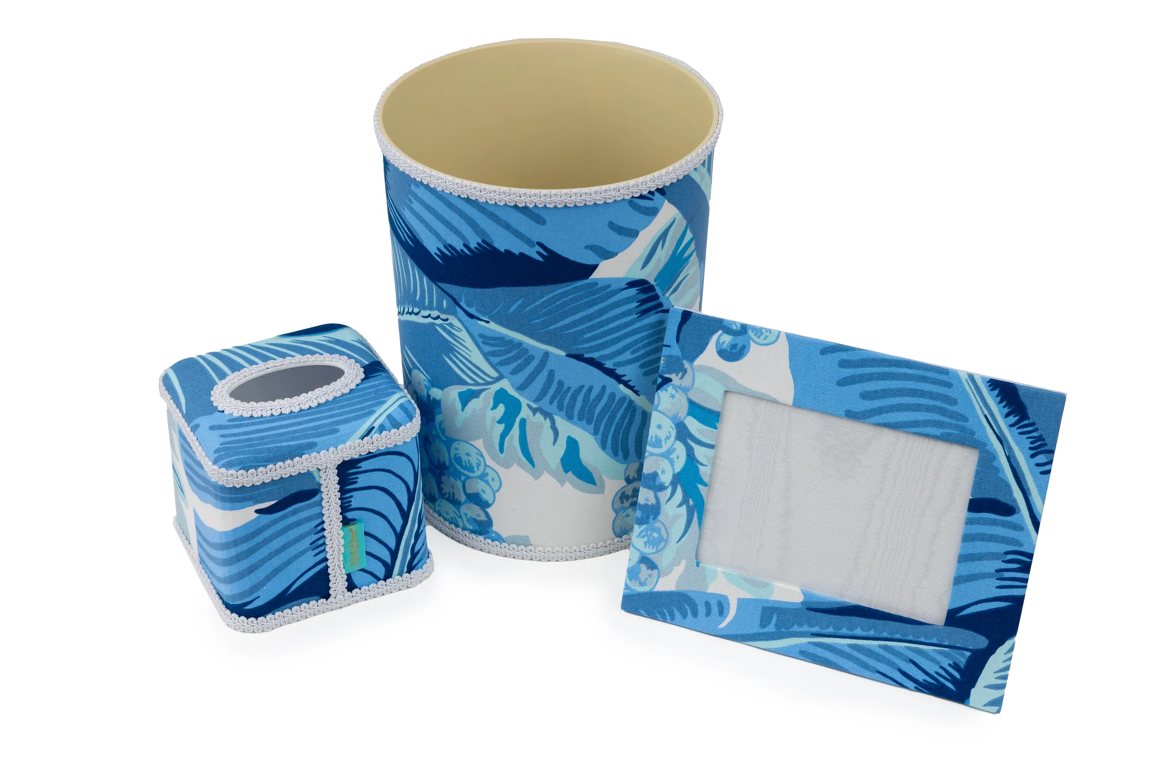 Draper Fabric Tissue Holder - Brazilliance Blue