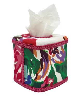 Draper Fabric Tissue Holder - Fazenda Lily Red