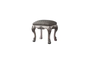 Dresden Vintage Bone White & PU Vanity Stool