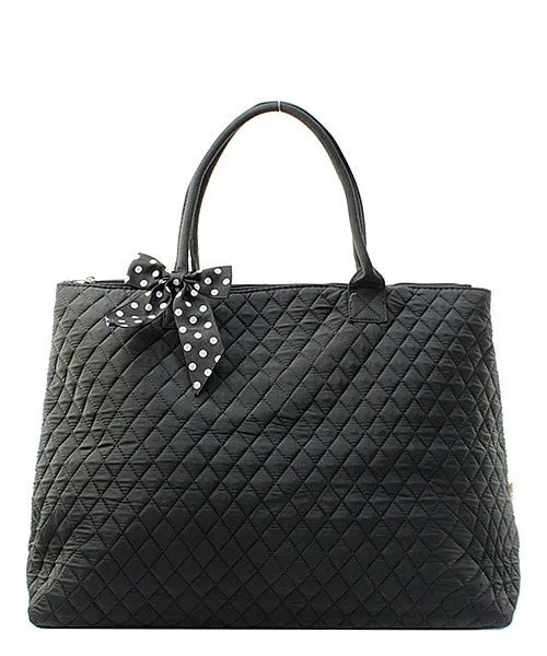 Embroidered Delta Sigma Theta Quilted Large Tote Bag