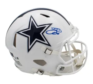 Emmitt Smith Signed Dallas Cowboys Speed Authentic Alternate White NFL Helmet
