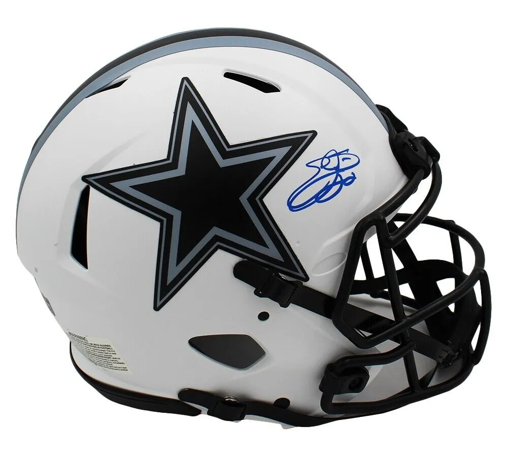 Emmitt Smith Signed Dallas Cowboys Speed Authentic Lunar NFL Helmet