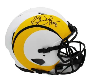 Eric Dickerson Signed Los Angeles Rams Speed Authentic Lunar NFL Helmet   Inscr.