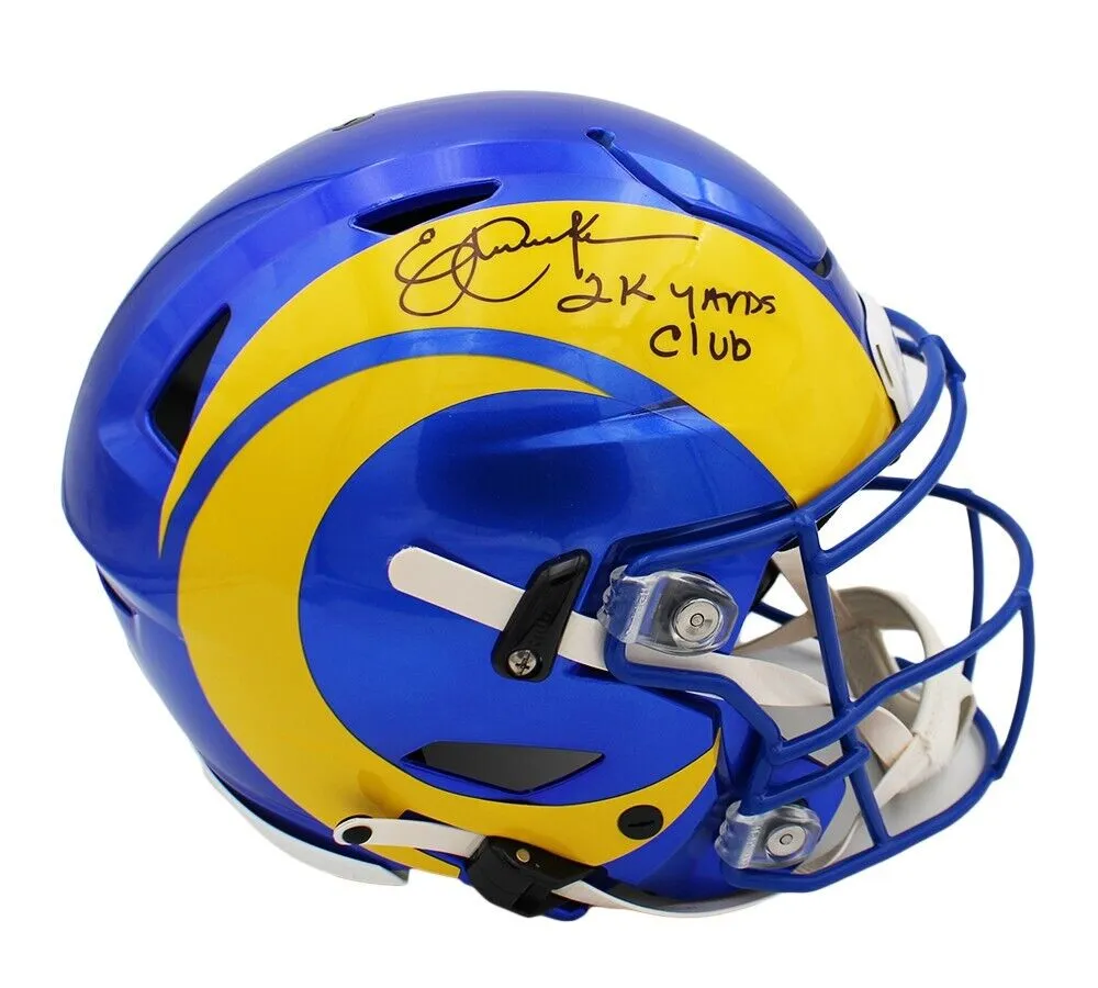 Eric Dickerson Signed Los Angeles Rams Speed Flex Authentic NFL Helmet   Inscr