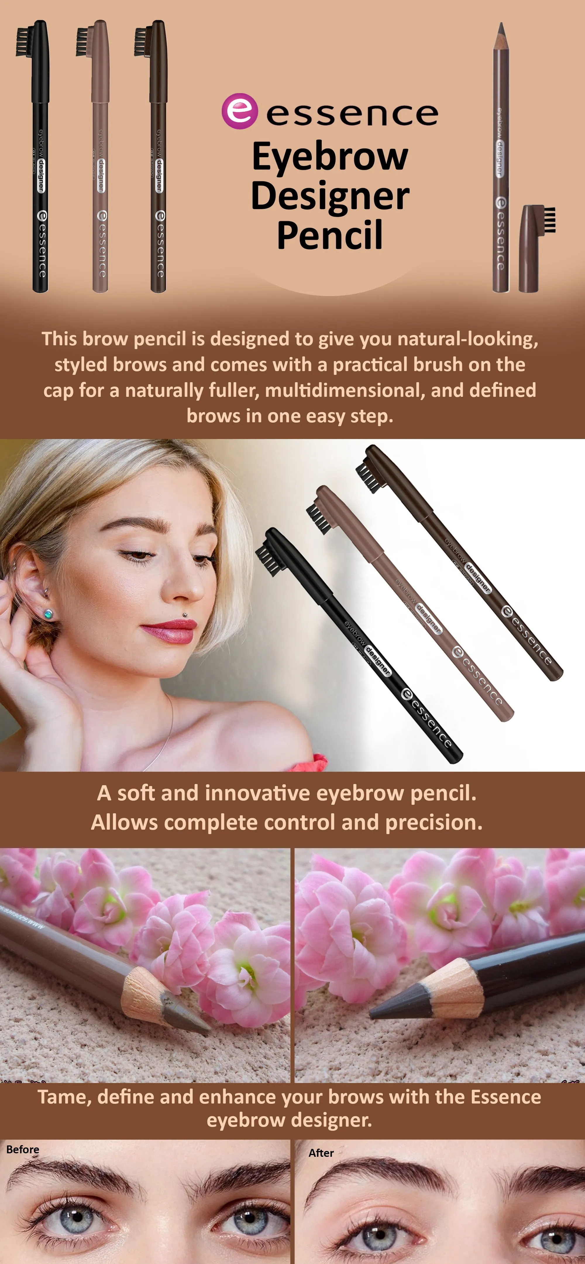 Essence Eye Brow Designer - Soft Blonde
