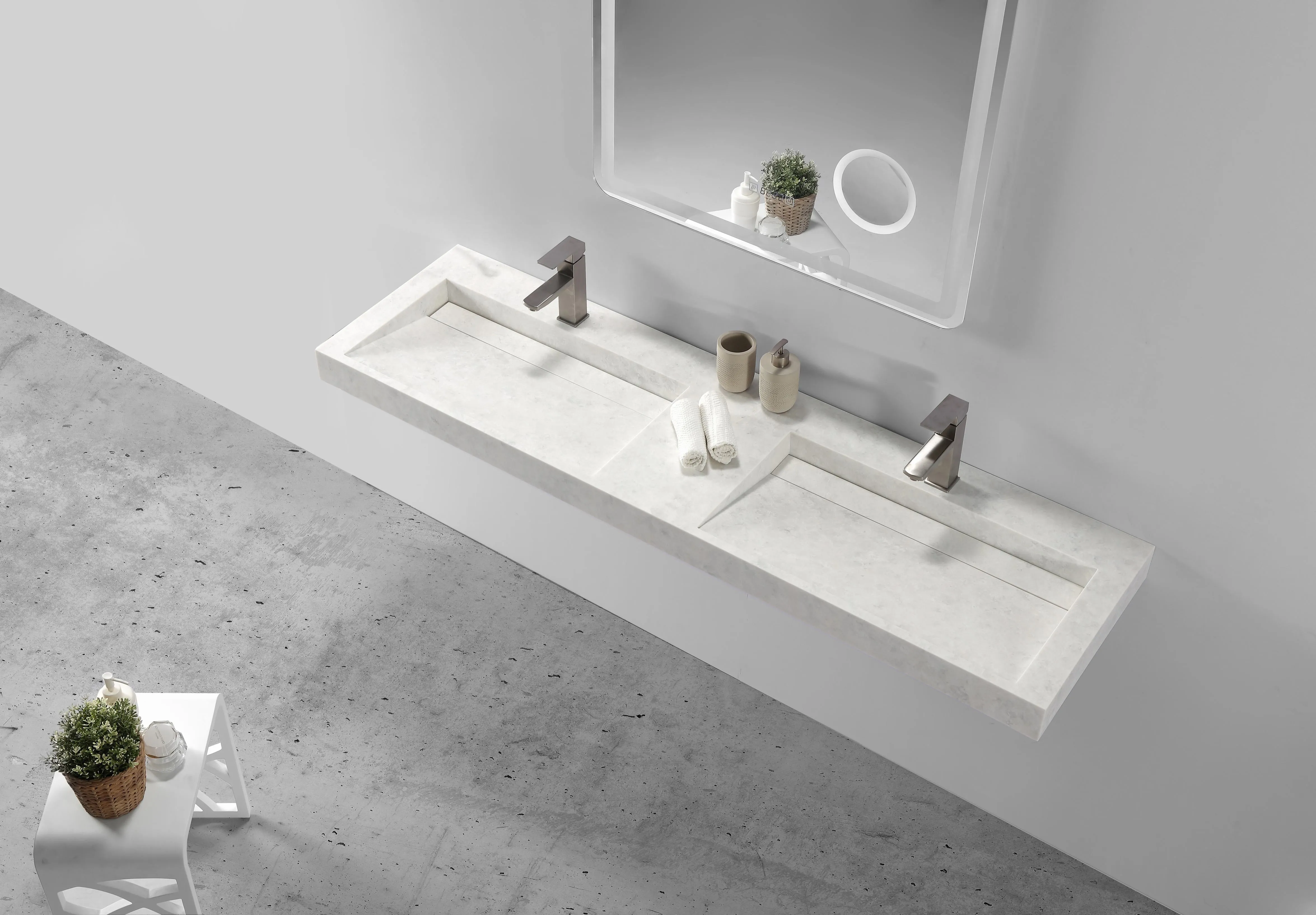 Extra Wide Wall Hung Basin - 1802mm - B1266-2